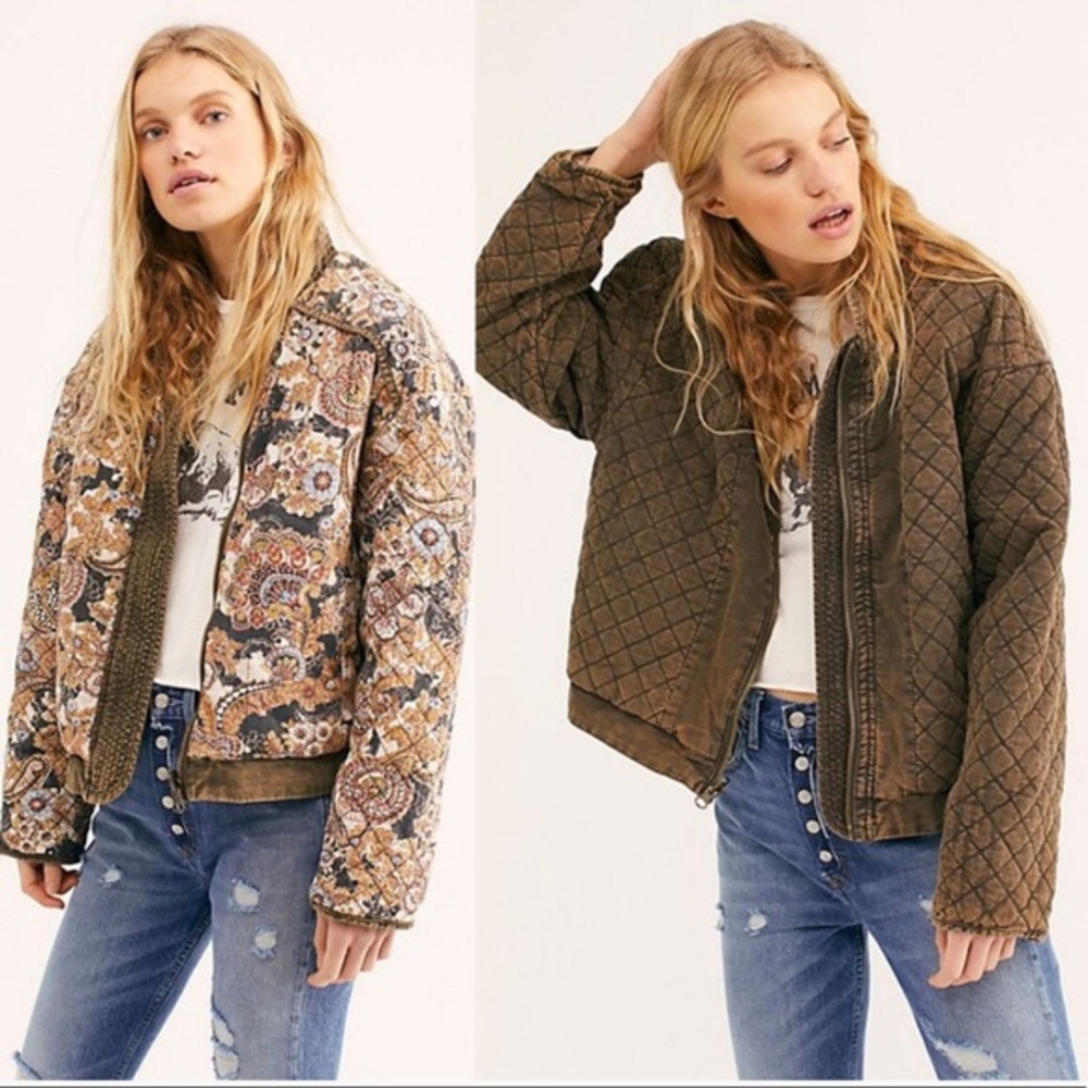 Free People “Great Escape” paisley quilted jacket
